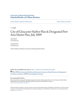 City of Gloucester Harbor Plan & Designated Port Area Master Plan