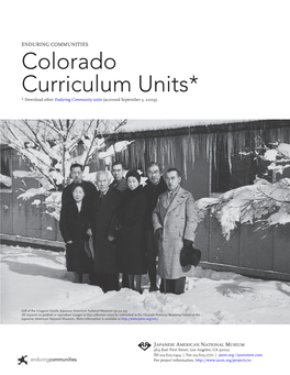 Colorado Curriculum Units* * Download Other Enduring Community Units (Accessed September 3, 2009)