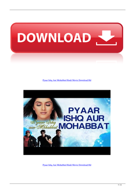 Pyaar Ishq Aur Mohabbat Hindi Movie Download Hd