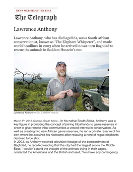 Lawrence Anthony Earth Organization (LAEO)