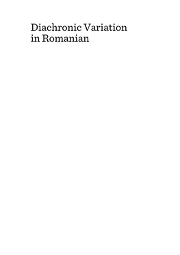 Diachronic Variation in Romanian