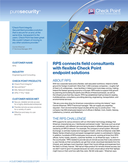 RPS Connects Field Consultants with Flexible Check Point Endpoint