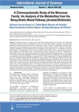 A Chemosystematics Analysis of The