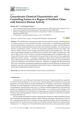 Groundwater Chemical Characteristics and Controlling Factors in a Region of Northern China with Intensive Human Activity