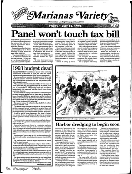 Panel Won't Touch Tax Bill
