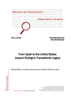 From Spain to the United States: Joaquín Rodrigo's Transatlantic