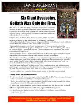 Six Giant Assassins. Goliath Was Only the First