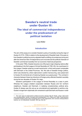 Sweden's Neutral Trade Under Gustav III