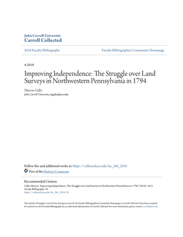 The Struggle Over Land Surveys in Northwestern Pennsylvania in 1794