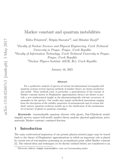 Markov Constant and Quantum Instabilities
