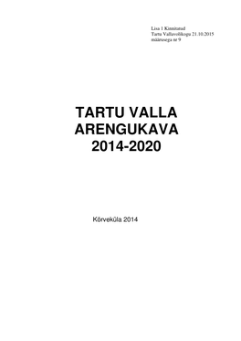 Tartu Valla Arengukava 2014-2020