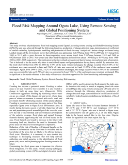 Flood Risk Mapping Around Oguta Lake, Using Remote Sensing and Global Positioning System Anyadiegwu, P.C1, Adeboboye, A.J2