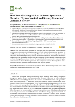 The Effect of Mixing Milk of Different Species on Chemical