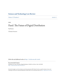 Panel: the Future of Digital Distribution, 13 SMU Sci