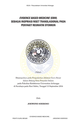 Evidence Based Medicine (Ebm) Sebagai Inspirasi Riset Translasional Pada Penyakit Reumatik Otoimun