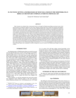 50. Tectonic Setting and Processes of Mud Volcanism on the Mediterranean Ridge Accretionary Complex: Evidence from Leg 1601