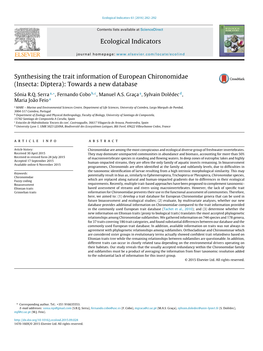 Synthesising the Trait Information of European Chironomidae (Insecta