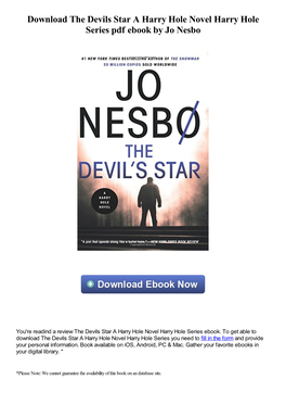 The Devil's Star: a Harry Hole Novel