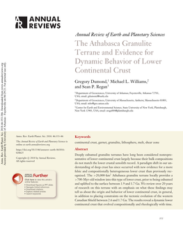 The Athabasca Granulite Terrane and Evidence for Dynamic Behavior of Lower Continental Crust