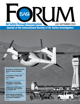 JULY-SEPTEMBER 2019 Journal of the International Society of Air Safety Investigators