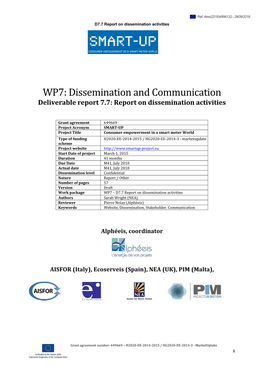 Report on Dissemination Activities