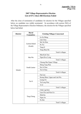 Report on the 2007 Village Representative Election