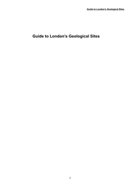 Guide to London's Geological Sites