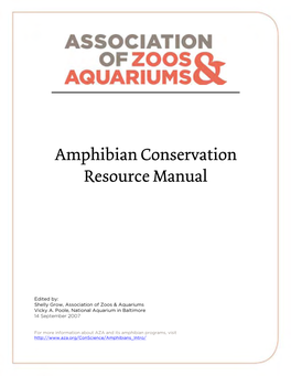Amphibian Conservation Resource Manual