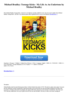 Michael Bradley: Teenage Kicks - My Life As an Undertone by Michael Bradley