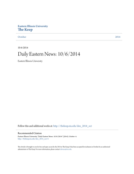 Daily Eastern News: 10/6/2014 Eastern Illinois University