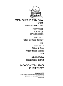 District Census Handbook, Mokokchung, Part XIII-A & B, Series