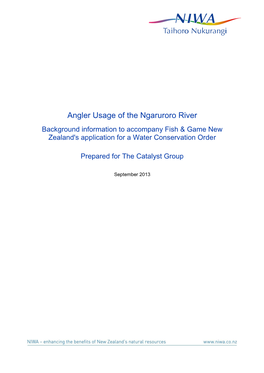 Angler Usage of the Ngaruroro River, Unwin 2013