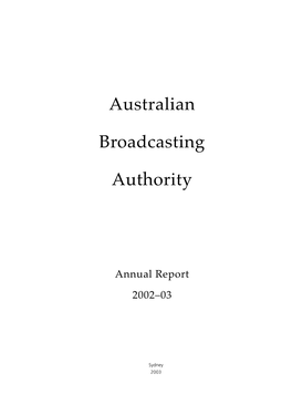 ABA Annual Report 2002-03