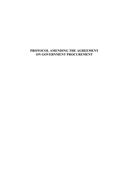 Protocol Amending the Agreement on Government Procurement