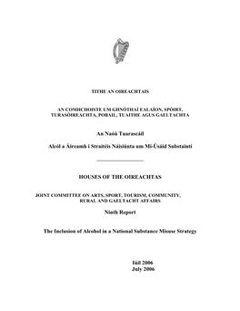 Inclusion of Alcohol in a National Substance Misuse Strategy