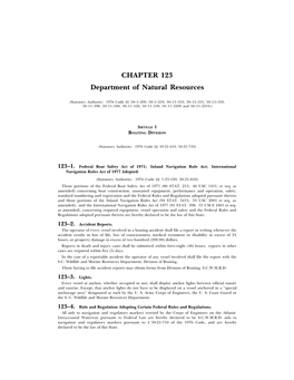 CHAPTER 123 Department of Natural Resources