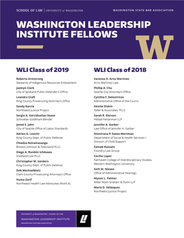 Washington Leadership Institute Fellows