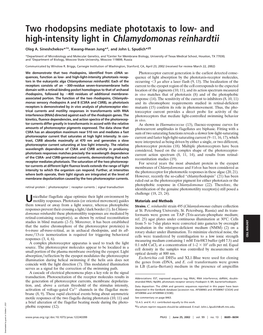 Two Rhodopsins Mediate Phototaxis to Low- and High-Intensity Light in Chlamydomonas Reinhardtii