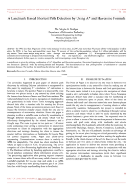 A Landmark Based Shortest Path Detection by Using A* and Haversine Formula