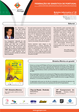 Boletim Informativo Nº 39 FEDERAÇÃO DE GINÁSTICA DE