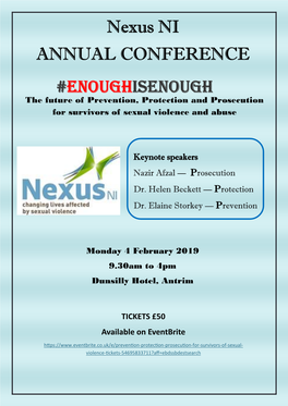 Nexus NI ANNUAL CONFERENCE #ENOUGHISENOUGH