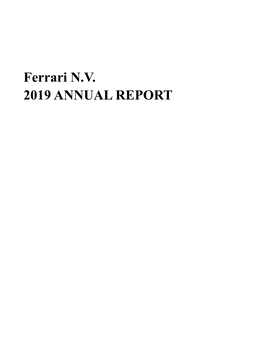 Ferrari NV 2019 ANNUAL REPORT