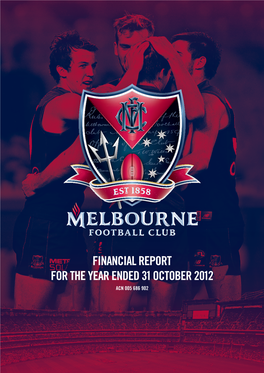 Flnanclal REPORT for the YEAR ENDED 31 OCTOBER 2012