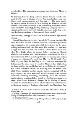 Branch Office. the Business Is Mentioned in a History of Akron As Follows: at That Time, Leicester King and Gen. Simon Perkins O