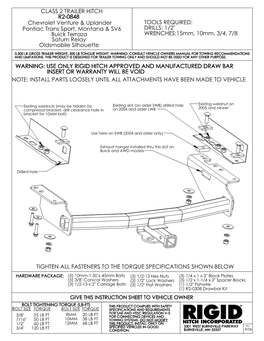 Buick Terraza Saturn Relay Pontiac Trans Sport