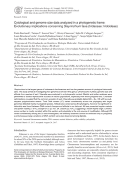 Cytological and Genome Size Data Analyzed in a Phylogenetic Frame: Evolutionary Implications Concerning Sisyrinchium Taxa (Iridaceae: Iridoideae)