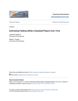 Estimating Fielding Ability in Baseball Players Over Time