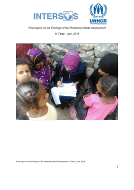 Final Report on the Findings of the Protection Needs Assessment in Taizz - June, 2015