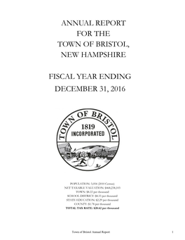 2016 Annual Town Report