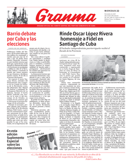 Barrio Debate Por Cuba Y Las Elecciones Rinde Oscar López